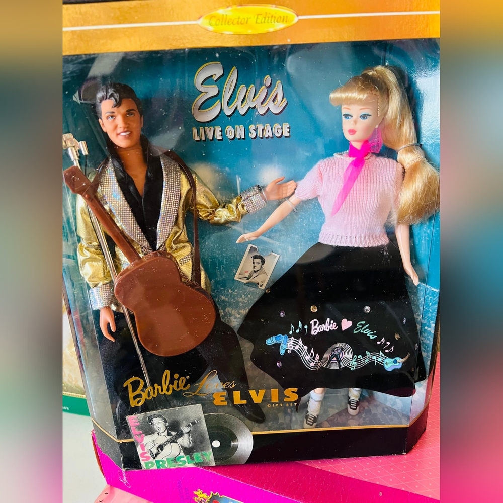 Barbie Loves Elvis Gift Set Collector Edition Dolls 1996 Mattel #17450 NRFB - Picture 2 of 9